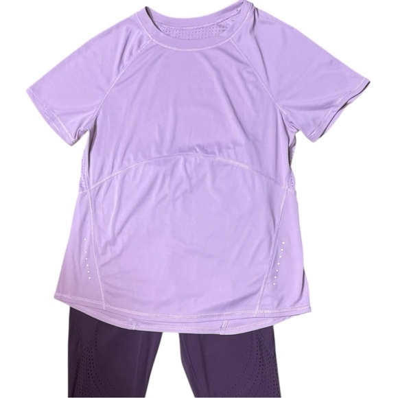 Avia Women's Crewneck Short Sleeve T-Shirt Size Medium Purple Air Vent reflector - Picture 4 of 15